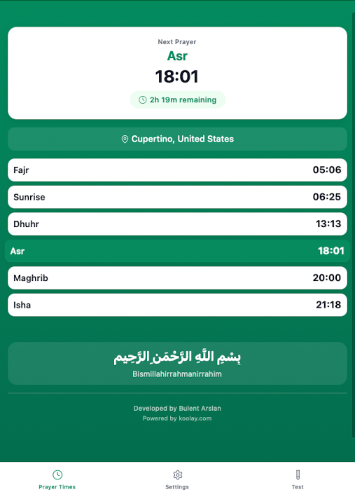 Azan Peace mobile app preview