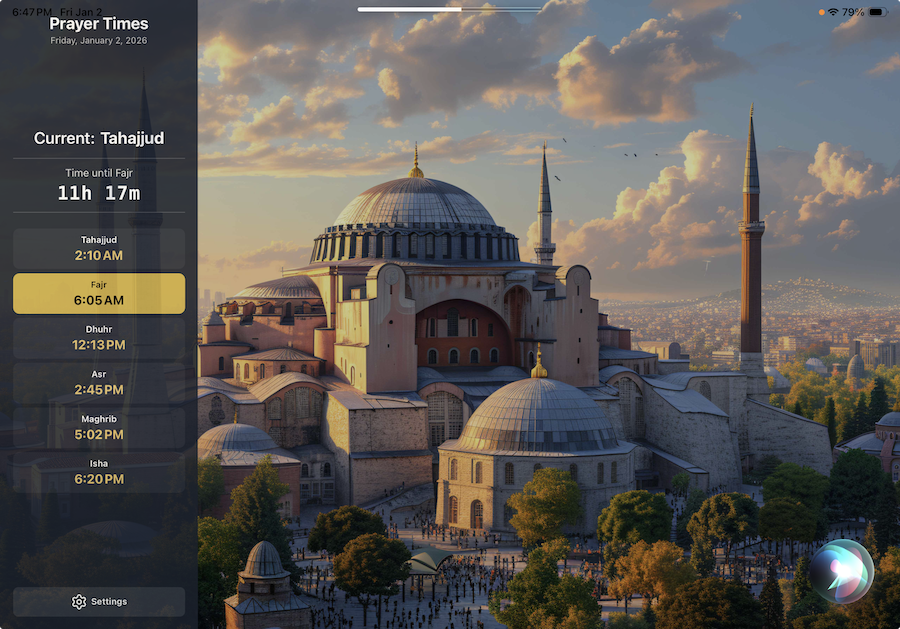 Azan Peace tablet app preview